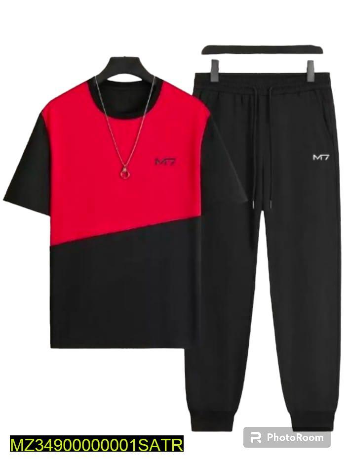 Men's Premium Colorblock Polyester Tracksuit – Brown & Black (M7 Edition)